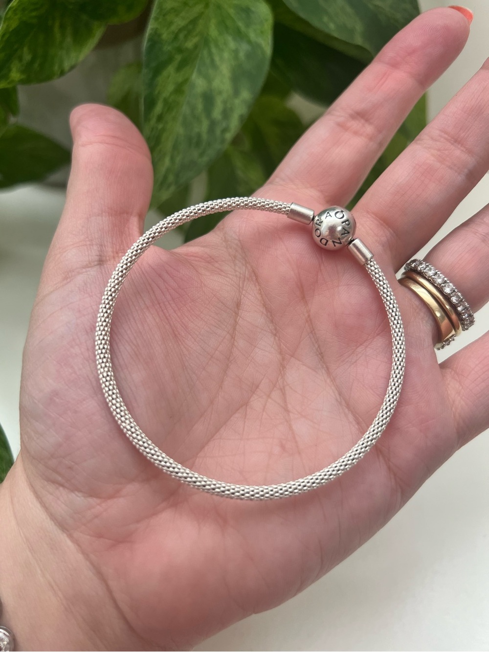 Pandora Mesh Bangle Bracelet, 925, Size Medium, 19cm - Picture 10 of 17